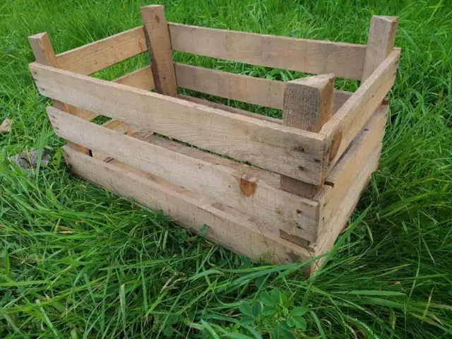 Wooden Crate Boxes Storage Apple Fruit Plain Wood Box Craft Crates - 3 Slatted. 3