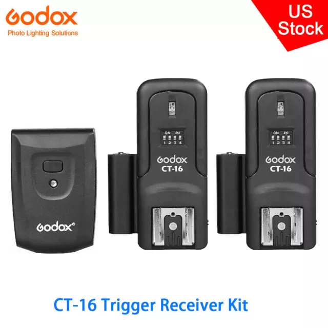 US Godox CT-16 16 Channel Wireless Flash Trigger+2x Receiver Kit fr Studio Flash