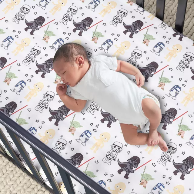 Lambs & Ivy Star Wars Classic Fitted Crib/Toddler Sheet - Yoda/Darth Vader 2