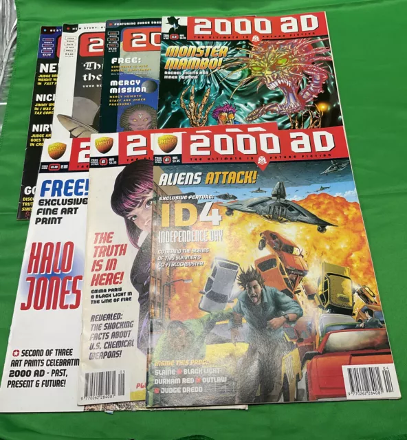 2000 ad  Monthly Comics Featuring Judge Dredd Bundle Of 7 From 1996 See Photos