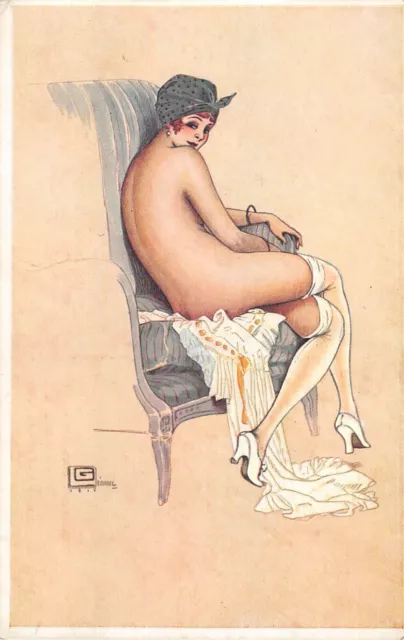 Cpa Illustrateur G.leonnec Intimite De Boudoir