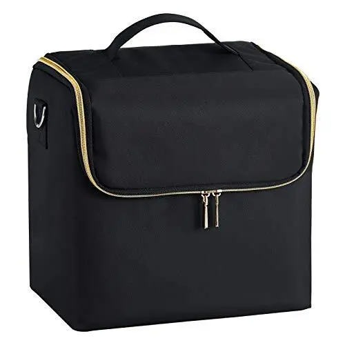 Joligrace Travel Makeup Bag with Shoulder Strap Cosmetic Case Vanity Organiser