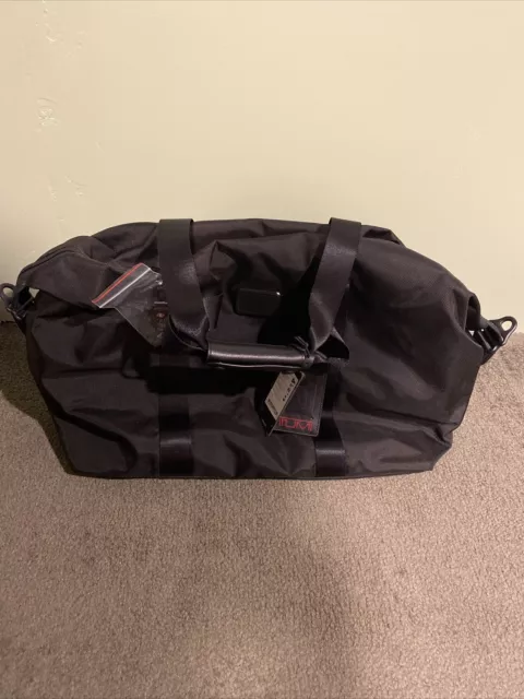 New TUMI Small Soft Travel Satchel 022149D2 Black Bag Ballistic Nylon
