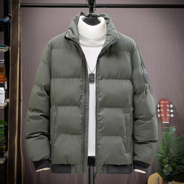Winter Mens Padded Bubble Coats Puffer Comfy Jackets Warm Quilted Zip Up Outwear