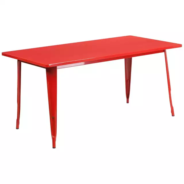 Flash Furniture Rectangular Metal Indoor-Outdoor Table 31.5'' x 63'' Red
