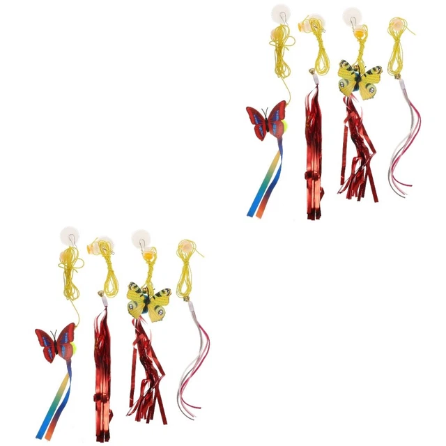 8 Pcs Interactive Cat Wands Funny Cat Toy Fishing Pole Cat Toy Indoor