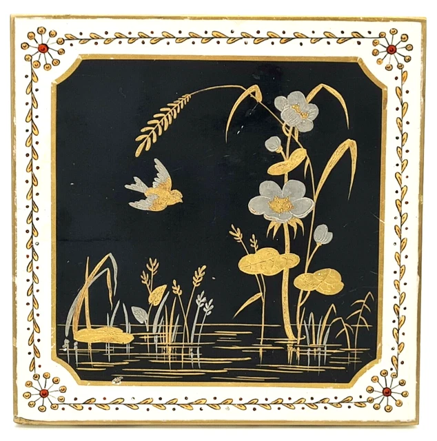 Superb Hand-Painted Aesthetic Japonesque Style Tile by Minton C1880 AE1
