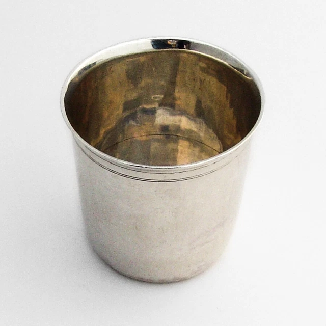 Late 18th Century Beaker French Export Sterling Silver Mono PL