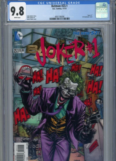 Batman #23.1 Mt 9.8 Cgc White Pages Kubert Story Clarke Art 3D Lenticular Cover