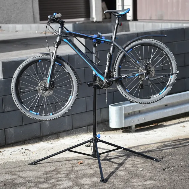 Pied d'atelier vélos VTT stand support de réparation réglable en hauteur acier