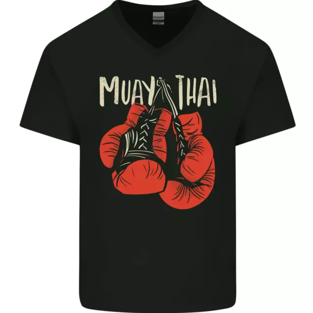 Muay Thai Boxe Guanti Mma Uomo Scollo A V Cotone T-Shirt