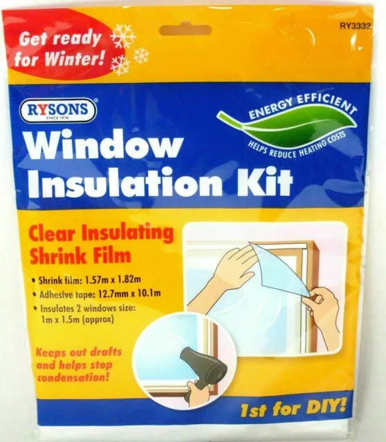 Window Insulation Kit Clear Shrink Fit Double Glazing Film Draught Excluder Cold