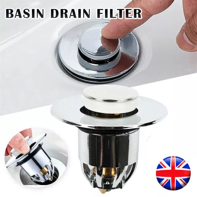 Universal Wash Basin Core Bounce Drain Filter Pop-up Bathroom Sink Plug Stopper