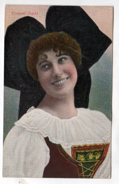 GRESSWILLER (67) FEMME ALSACIENNE en costume local en 1918