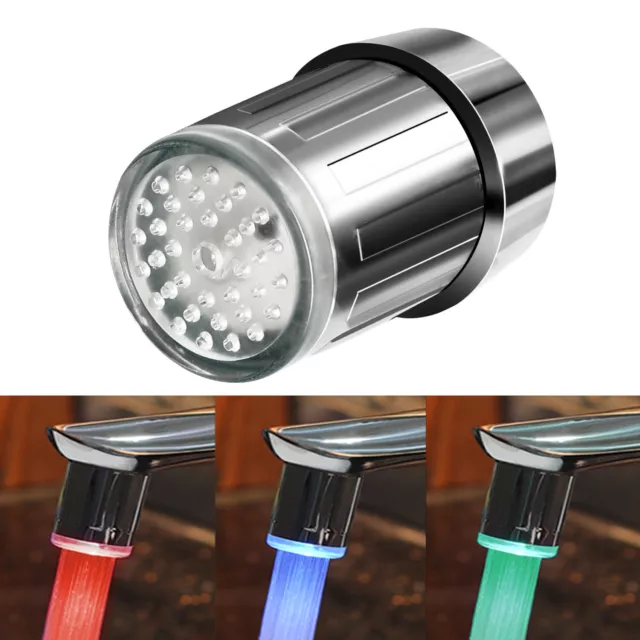 TekSky 3-Color LED Water Faucet Light Temperature Sensor - Color Changing Faucet