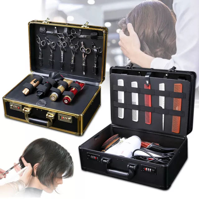 Portable Barber Carrying Case Stylist Travel Suitase Clippers Scissors Tool Box
