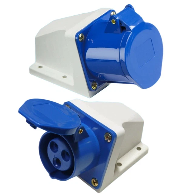 Prise industrielle robuste avec courant 16A IP44 design étanche extérieur