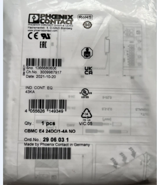 1pcs New PHOENIX CONTACT   CBMC E4 24DC/1-4A NO   2906031