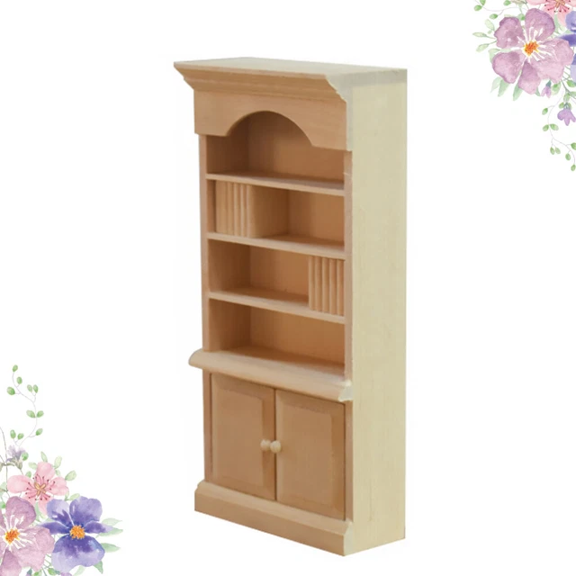 BOOKSHELF DOLLHOUSE SOLID Wood Bookcase Mini Furniture