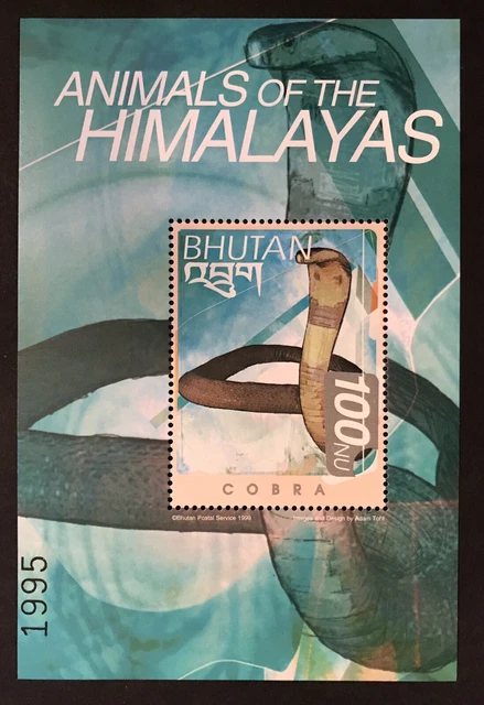 BHUTAN WILD ANIMALS Of The Himalayas Cobra Souvenir Sheet 1999 Mnh
