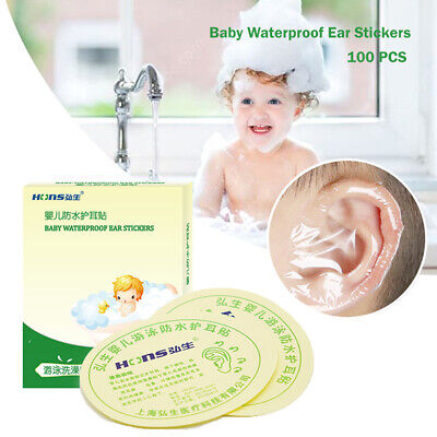 100pcs Baby Waterproof Ear Stickers Bath Swimming Infant Newborn Ear Care Pa XE