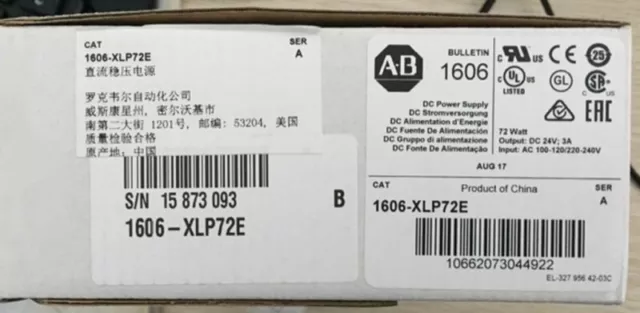 NEW Factory Sealed Allen-Bradley 1606-XLP72E Power Supply 1606XLP72E