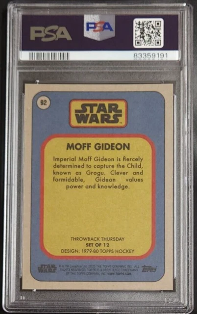Moff Gideon 2023 Topps Throwback Thursday Star Wars #92 PSA 10 GEM MT 2