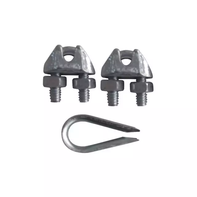 DAYTON 1DKK6 Wire Rope Clip and Thimble Kit,1/4 In