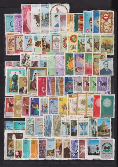 Turkey - 82 mint stamps, mostly commemoratives