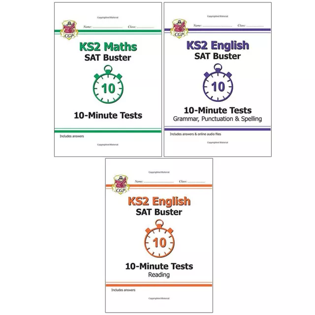 New KS2 Maths and English SAT Buster 3 Books Collection Set By CGP Books NewPack