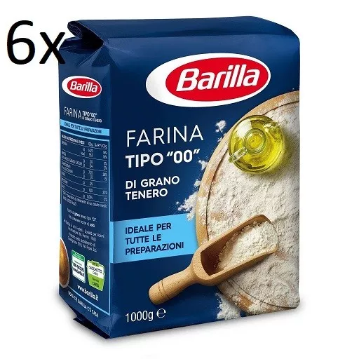 6X FARINA Barilla tipo 00 Grano tenero Weichweizenmehl (6KG)