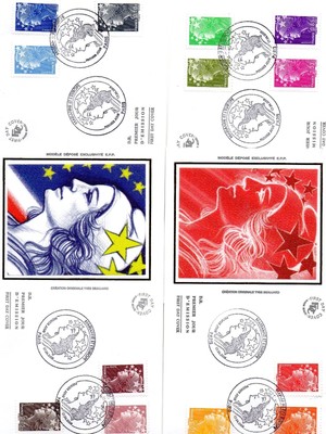 Lot De 4 Enveloppes Premier Jour Marianne De Beaujard