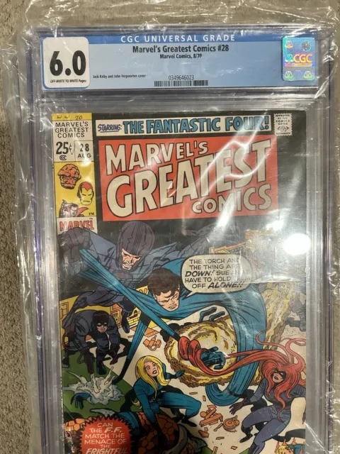 marvels greatest comics #28 cgc 6.0 1970 Starring The Fantastic Four !