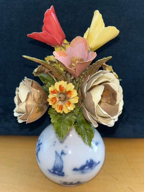 Franklin Mint Royal Dutch Bouquet Igor Carl Faberge Flower Vase 1980 Franklin Mint Royal Dutch Bouquet Igor Carl Faberge Flower Vase 1980
