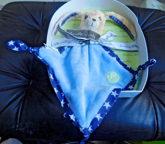 DOUDOU Plat lapin chien bleu Etoiles pioupiou merveilles NEUF