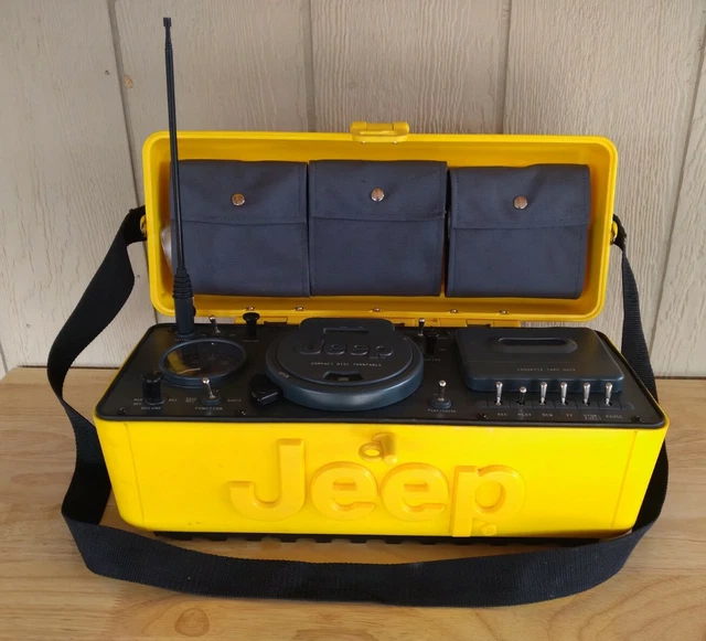 JEEP BOOMBOX PORTABLE Cd Radio Am/Fm Cassette Player Yellow Wpss1A £