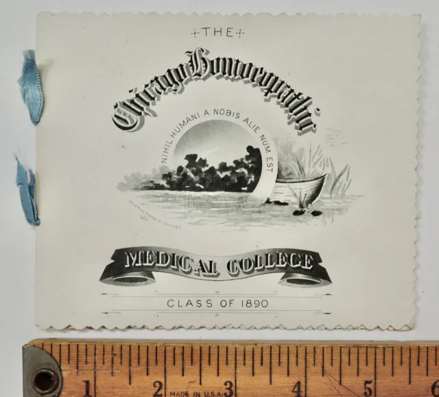 1890 Chicago Homeopathic Medical College Commencement Invitation Program