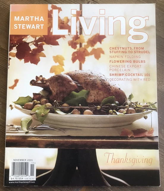 MARTHA STEWART &LIVING& Magazine November 2001 Thanksgiving Issues £15.