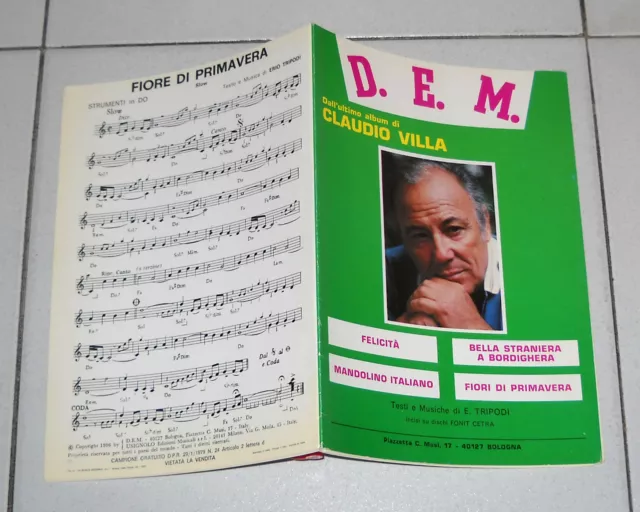 Spartiti Songbook CLAUDIO VILLA 4 canzoni – OTTIMO 1987