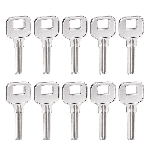Key Blank, 28mm Length 2 Slot Brass New Uncut Replacement Tool 10 Pcs