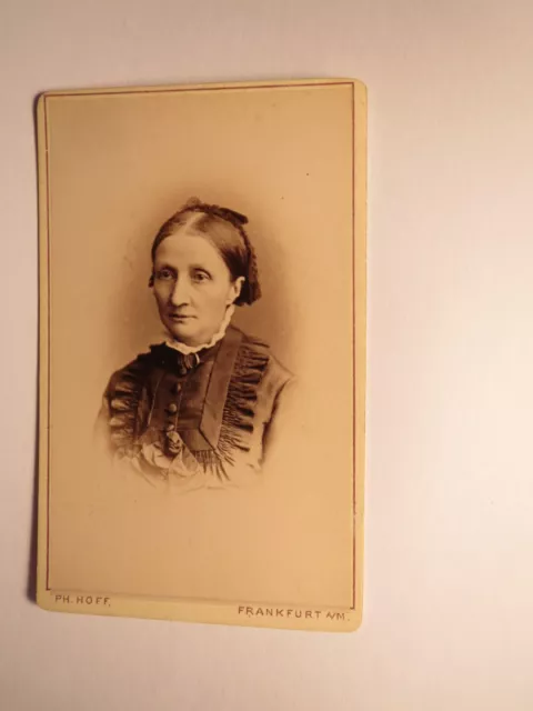 Frau - Portrait ca 1860/70er Jahre / CDV Philipp Hoff Frankfurt am Main