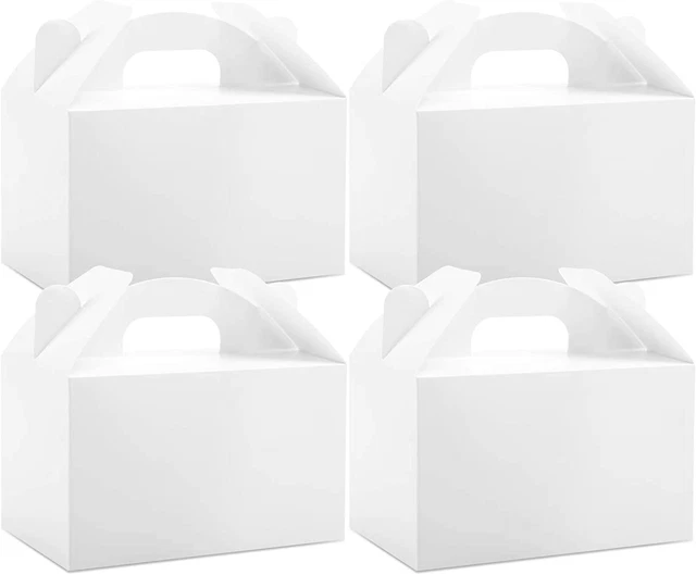 Moretoes 48 Pack White Treat Boxes Gable Boxes Party Favor Boxes Paper Gift Boxe