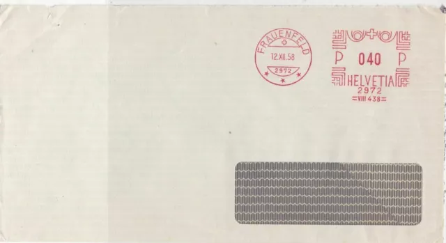 Switzerland Commercial 1958 machine cancel stamp cover ref 21590