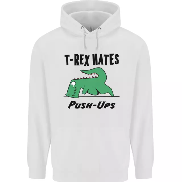 Felpa con cappuccio T-Rex Hates Push Ups divertente palestra dinosauri bambini bambini