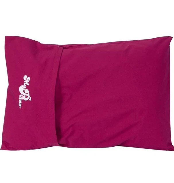 MyPillow Set Of 2 Roll & Go Travel Pillows, Raspberry