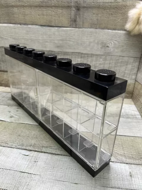 LEGO Minifigure Display Case 16 spot Black wall mounted front doors