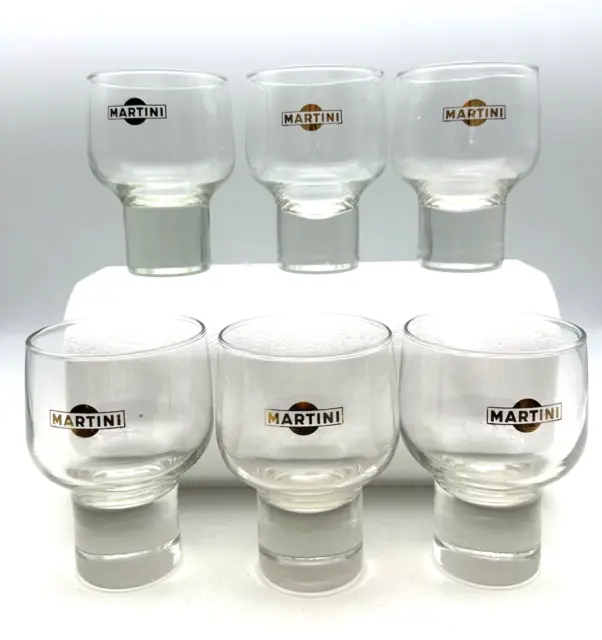 Martini  Bicchieri Pubblicitari Vetro Con Logo Martini  Dorato Set 6 pezzi