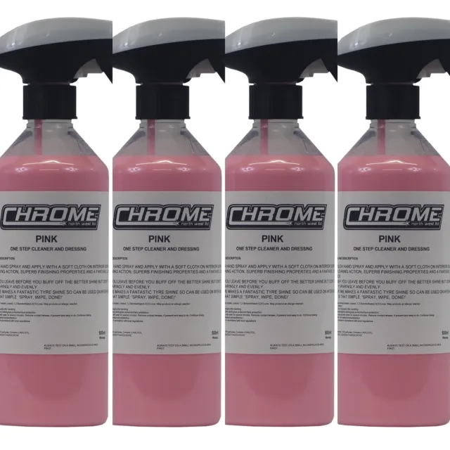 Pink One Step Cleaner Chrom (NW) 4x500ml Spray Reinigung Auto Traktor LKW