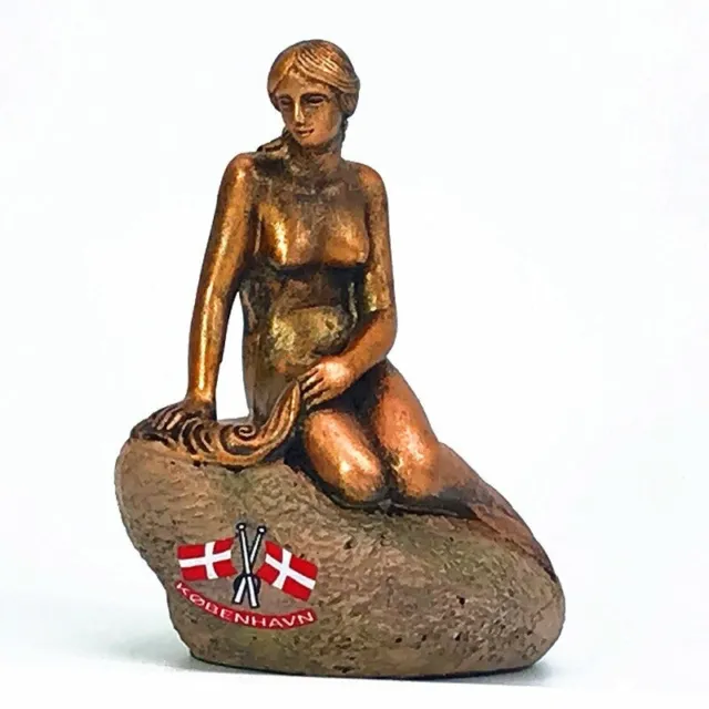 Statua della Sirenetta di Copenaghen souvenir modellino in resina 7.4 x 8.5cm