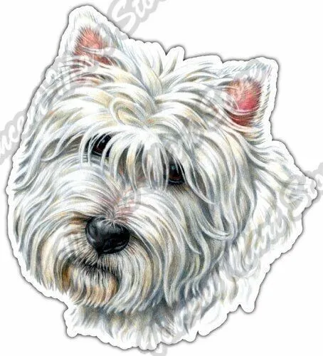 West Highland White Terrier Westie Dog Pet Car Bumper Vinyl Sticker Decal 4.6"